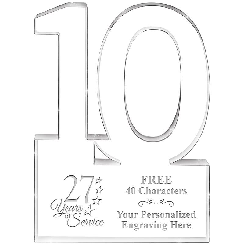 6" 10 YEARS OF SERVICE ACRYLIC