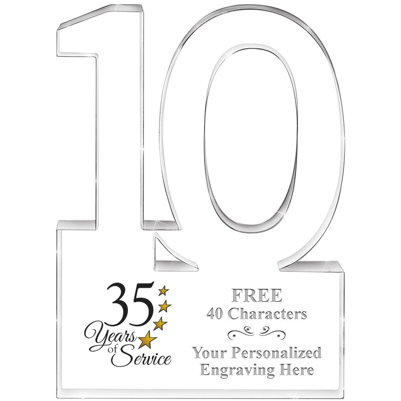 6" 10 YEARS OF SERVICE ACRYLIC