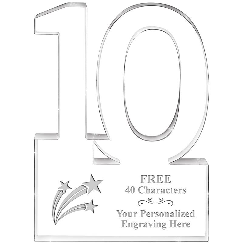 6" 10 YEARS OF SERVICE ACRYLIC