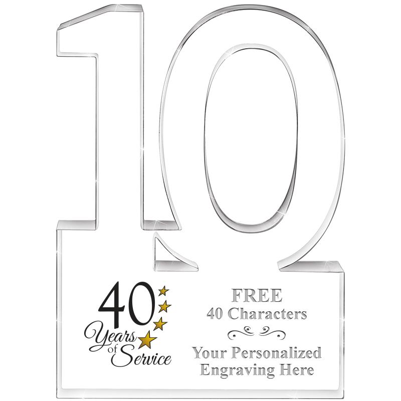 6" 10 YEARS OF SERVICE ACRYLIC