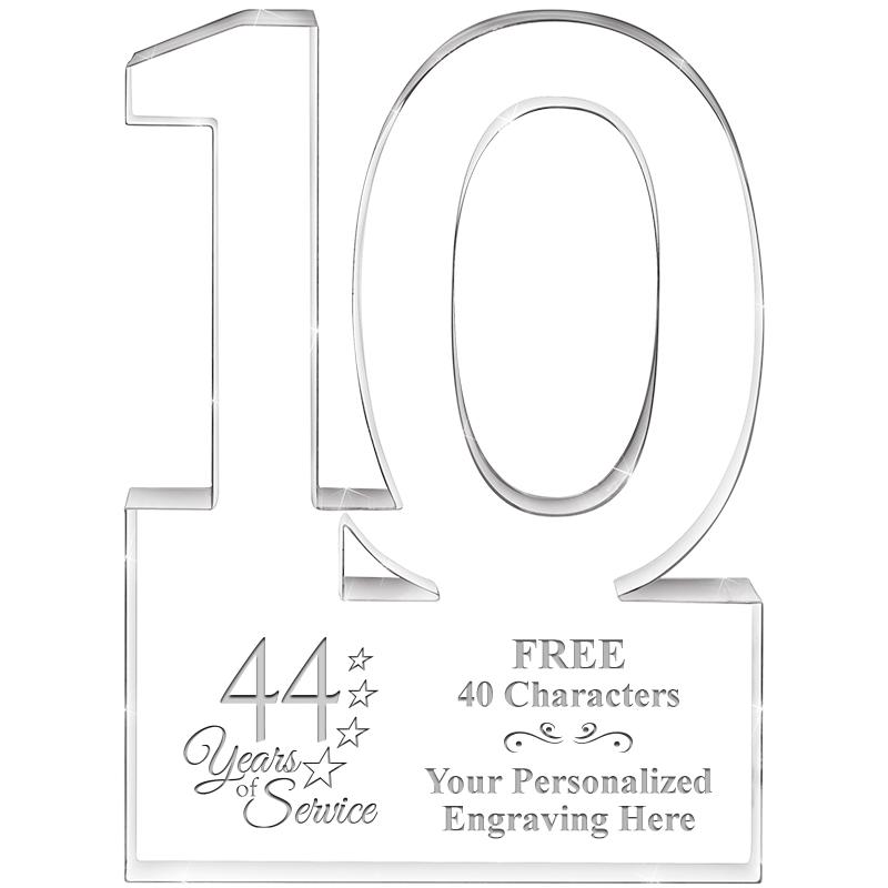 6" 10 YEARS OF SERVICE ACRYLIC