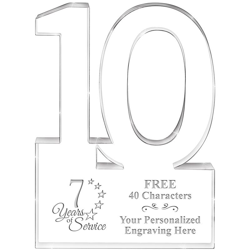 6" 10 YEARS OF SERVICE ACRYLIC