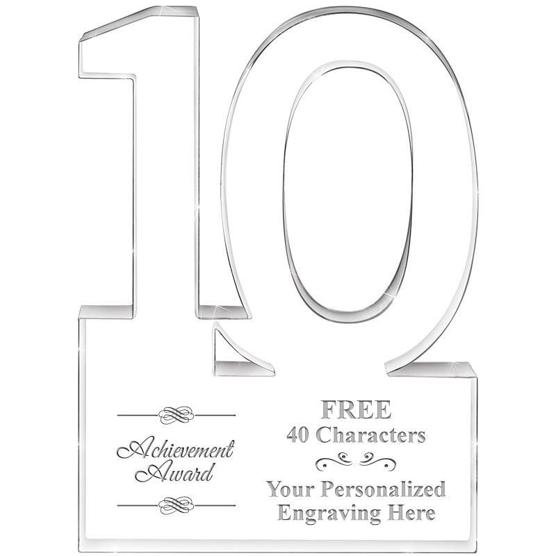 6" 10 YEARS OF SERVICE ACRYLIC