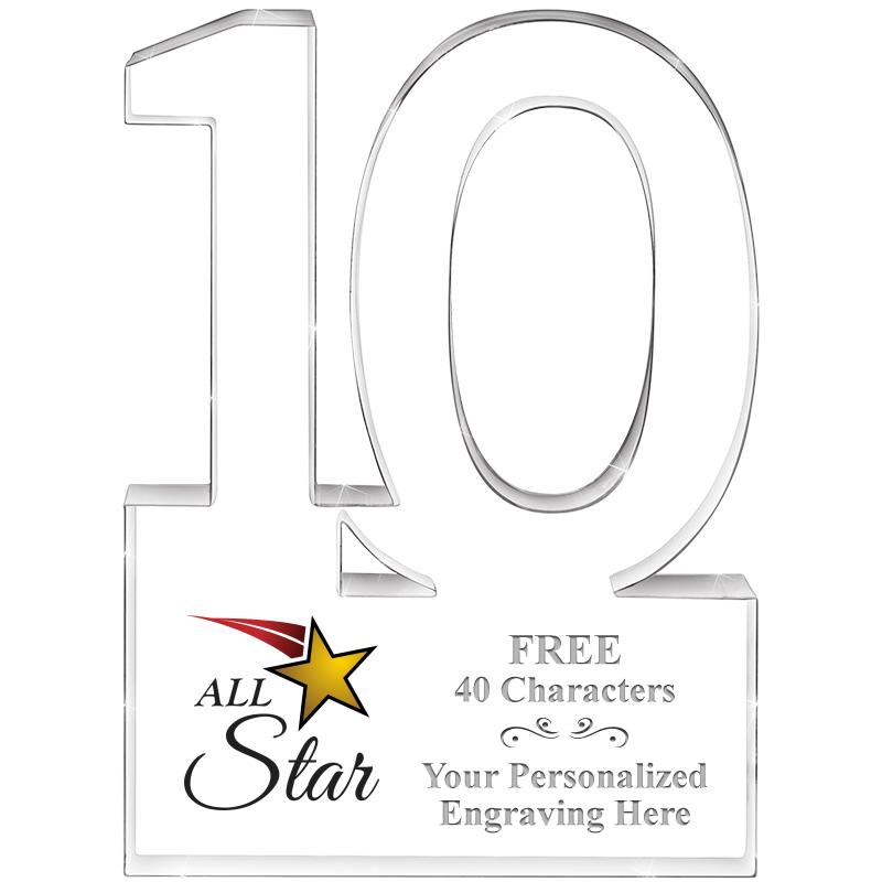 6" 10 YEARS OF SERVICE ACRYLIC