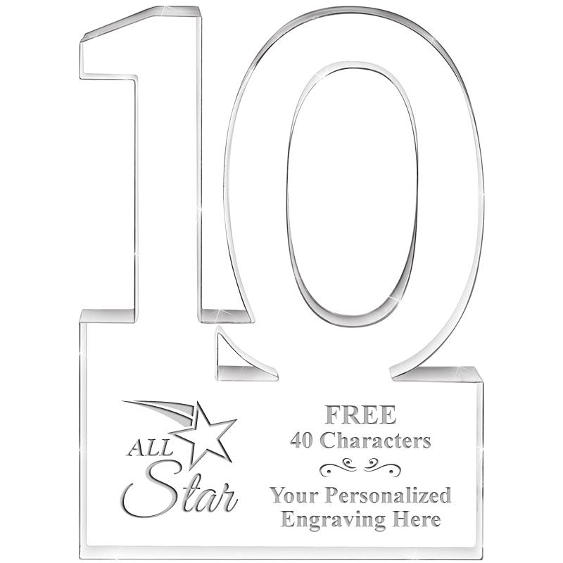 6" 10 YEARS OF SERVICE ACRYLIC