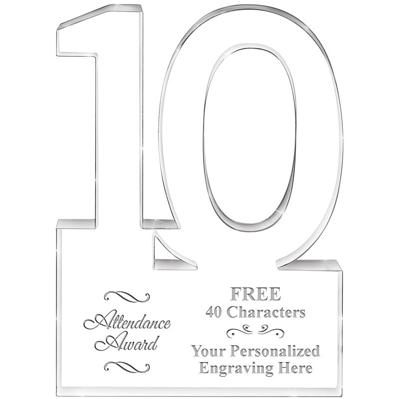 6" 10 YEARS OF SERVICE ACRYLIC