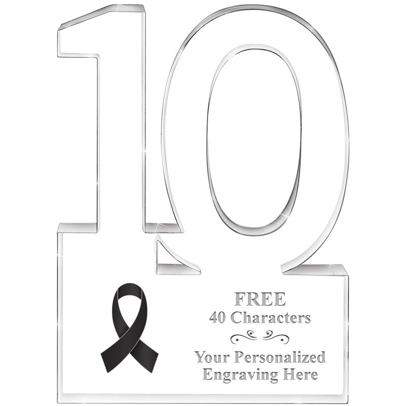 6" 10 YEARS OF SERVICE ACRYLIC