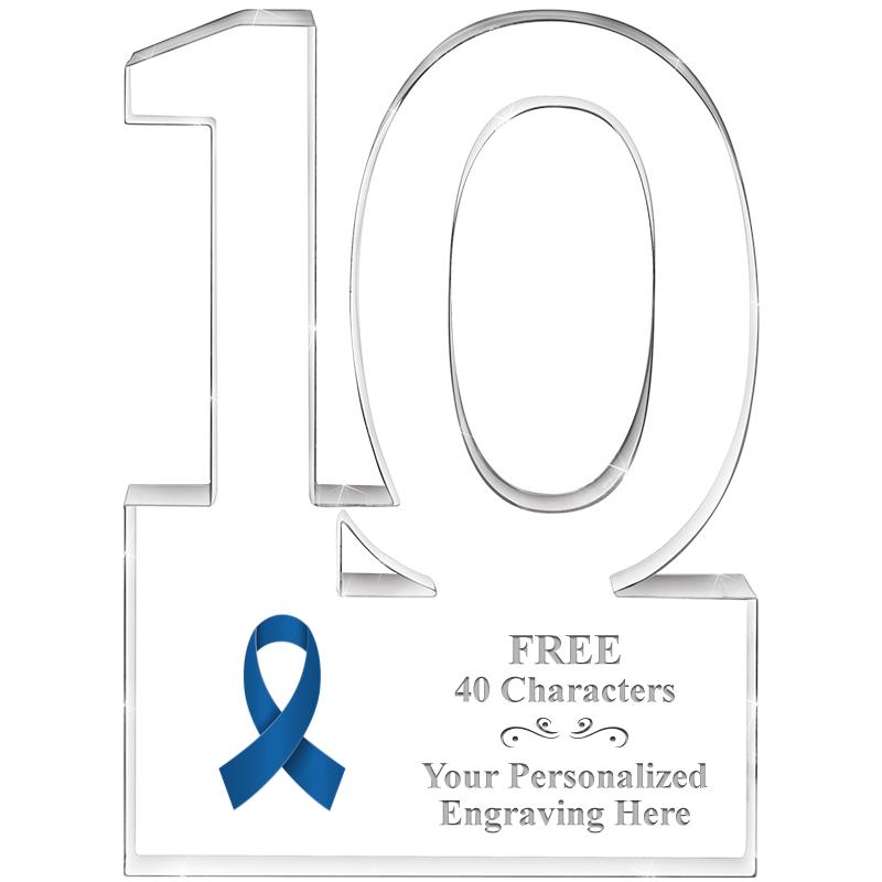 6" 10 YEARS OF SERVICE ACRYLIC