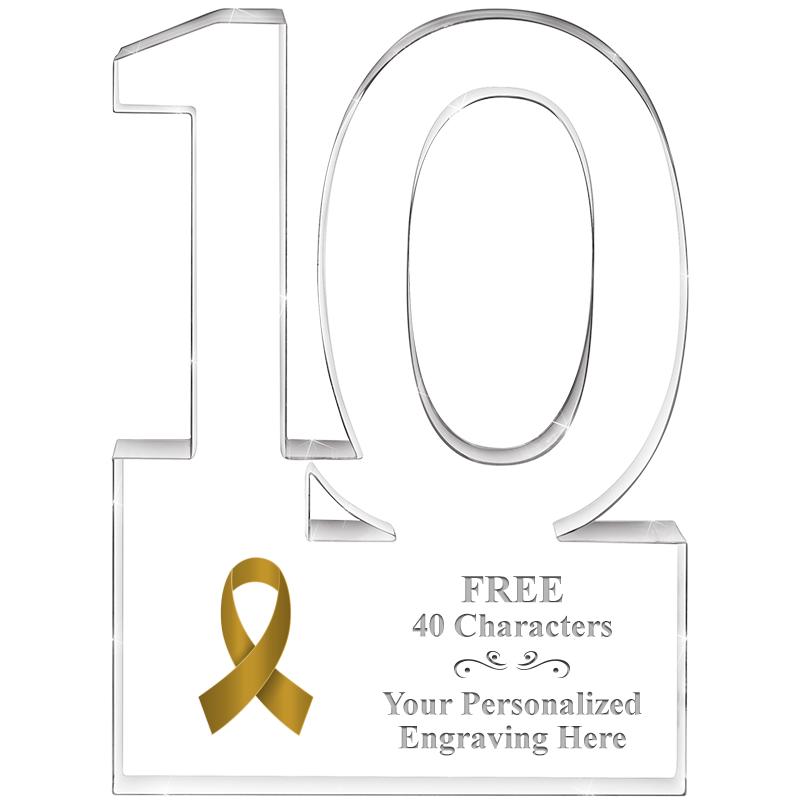 6" 10 YEARS OF SERVICE ACRYLIC