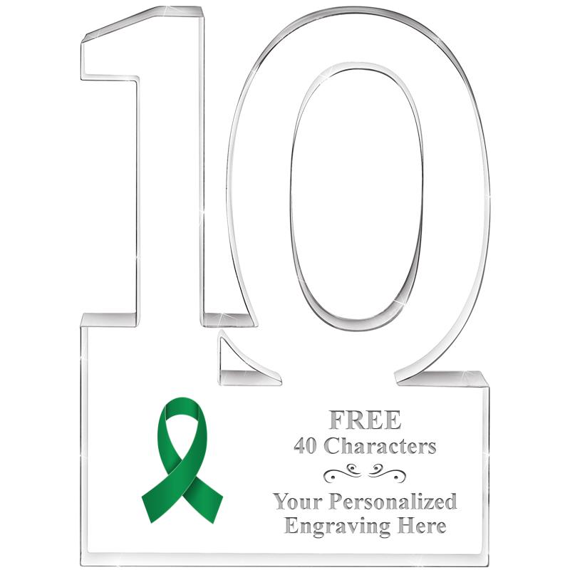 6" 10 YEARS OF SERVICE ACRYLIC