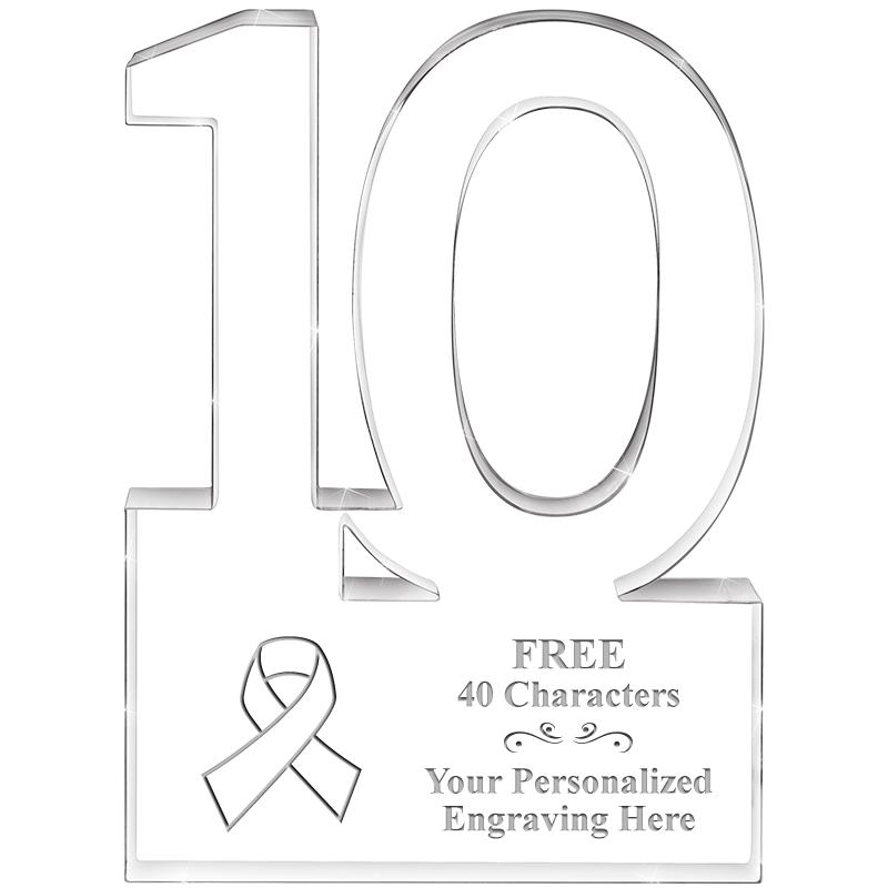 6" 10 YEARS OF SERVICE ACRYLIC