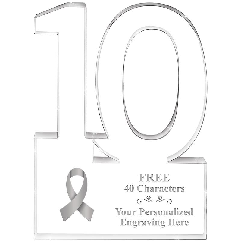 6" 10 YEARS OF SERVICE ACRYLIC