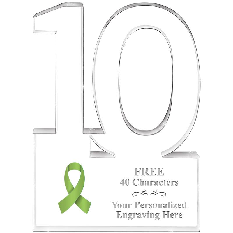 6" 10 YEARS OF SERVICE ACRYLIC