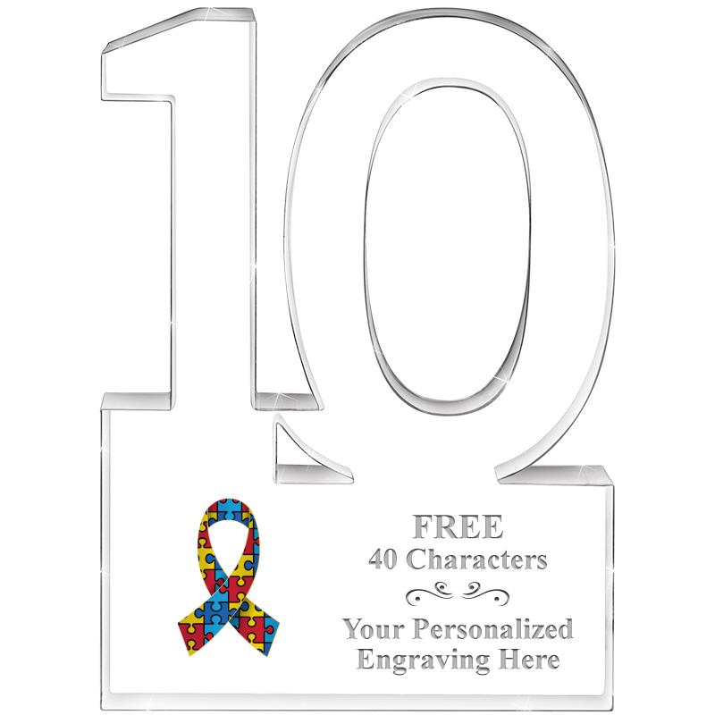 6" 10 YEARS OF SERVICE ACRYLIC