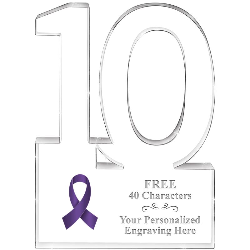 6" 10 YEARS OF SERVICE ACRYLIC