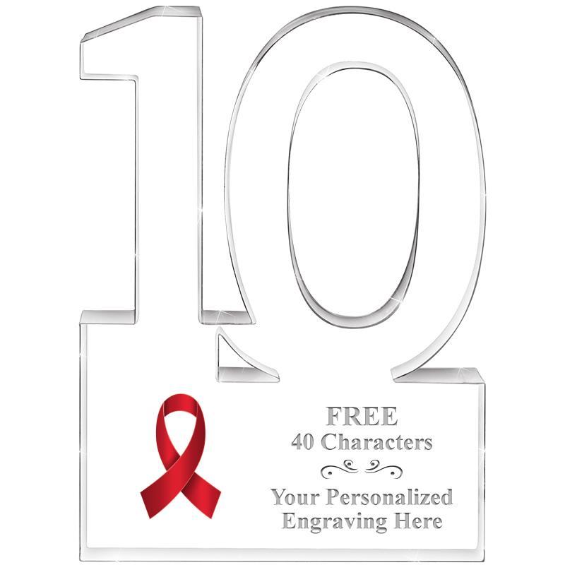 6" 10 YEARS OF SERVICE ACRYLIC