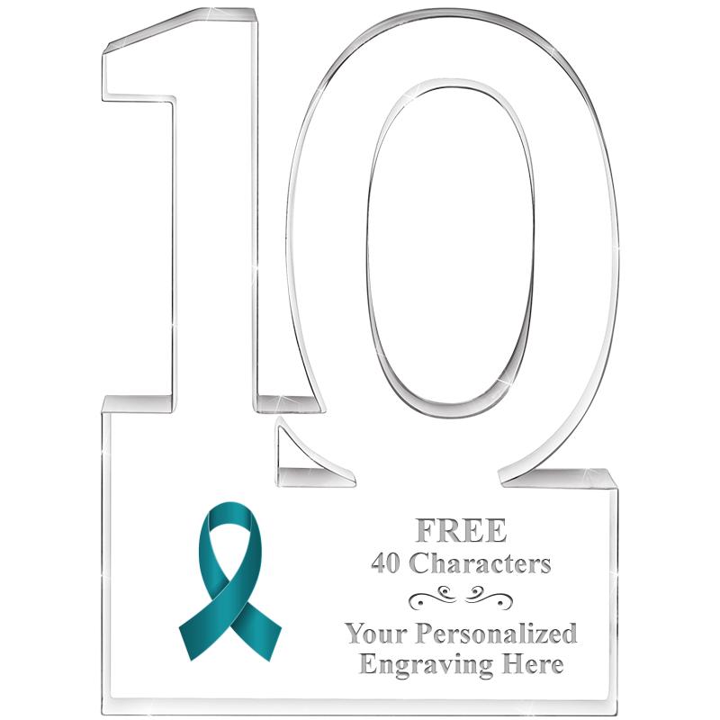 6" 10 YEARS OF SERVICE ACRYLIC