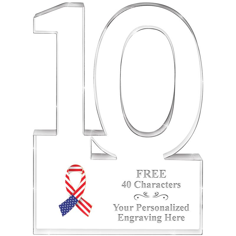 6" 10 YEARS OF SERVICE ACRYLIC