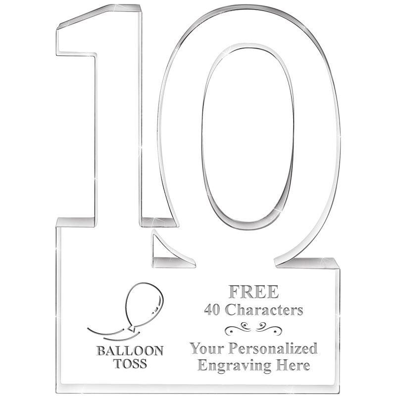 6" 10 YEARS OF SERVICE ACRYLIC