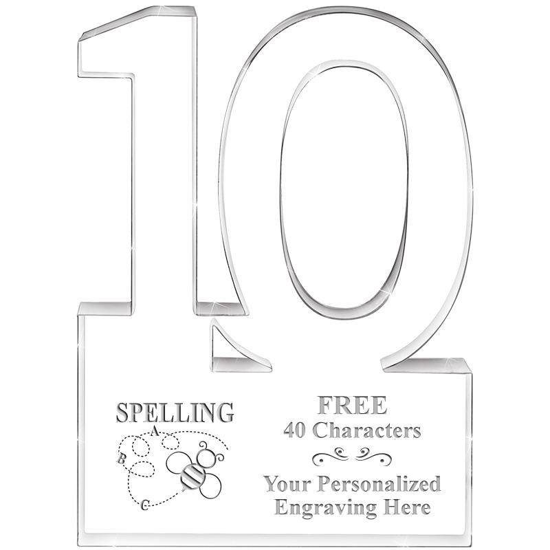 6" 10 YEARS OF SERVICE ACRYLIC