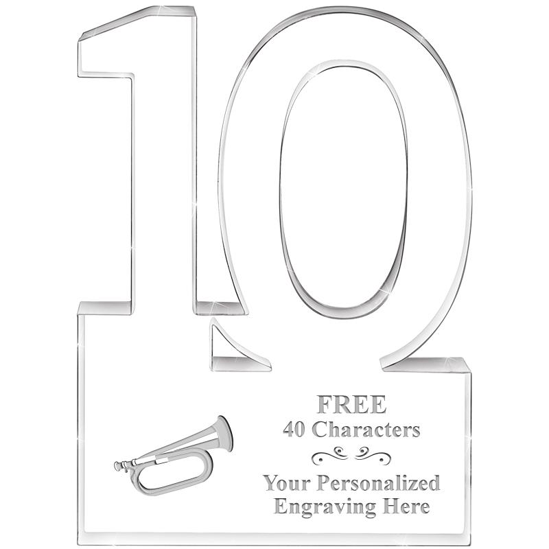 6" 10 YEARS OF SERVICE ACRYLIC