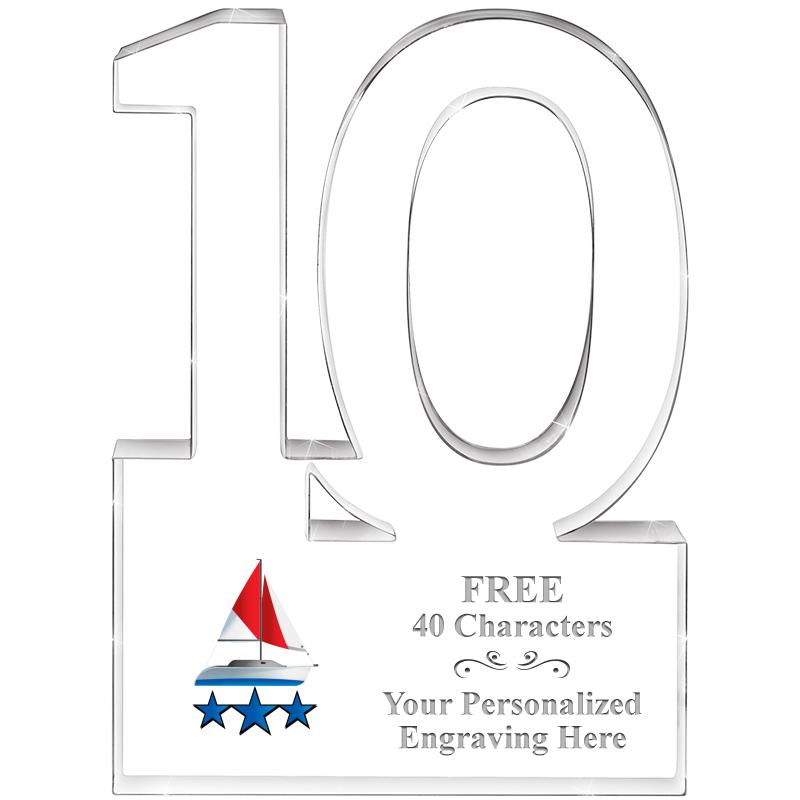 6" 10 YEARS OF SERVICE ACRYLIC