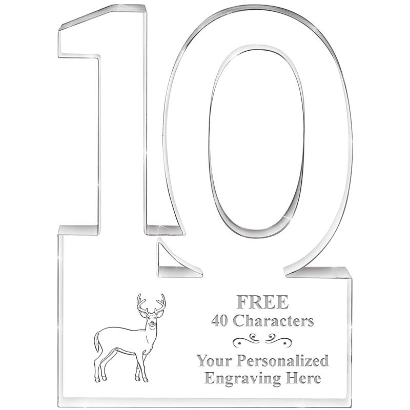 6" 10 YEARS OF SERVICE ACRYLIC