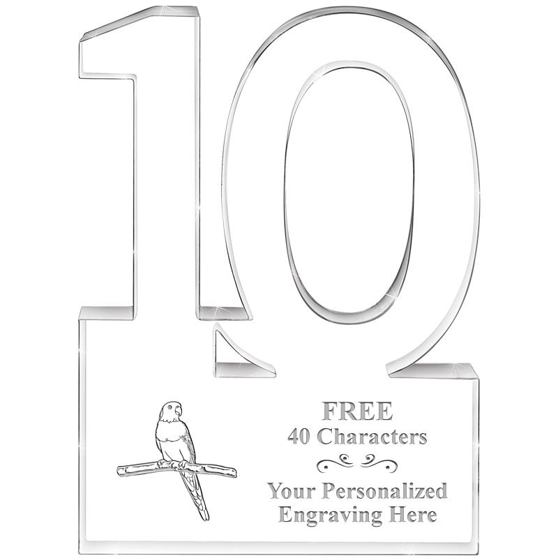 6" 10 YEARS OF SERVICE ACRYLIC