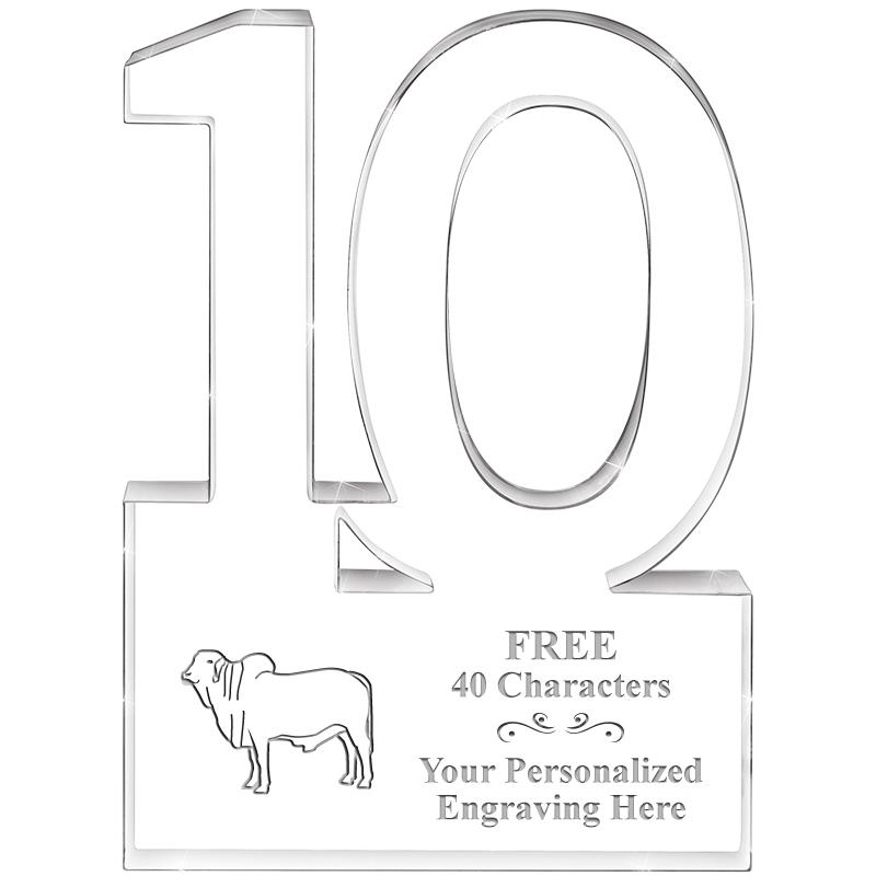 6" 10 YEARS OF SERVICE ACRYLIC