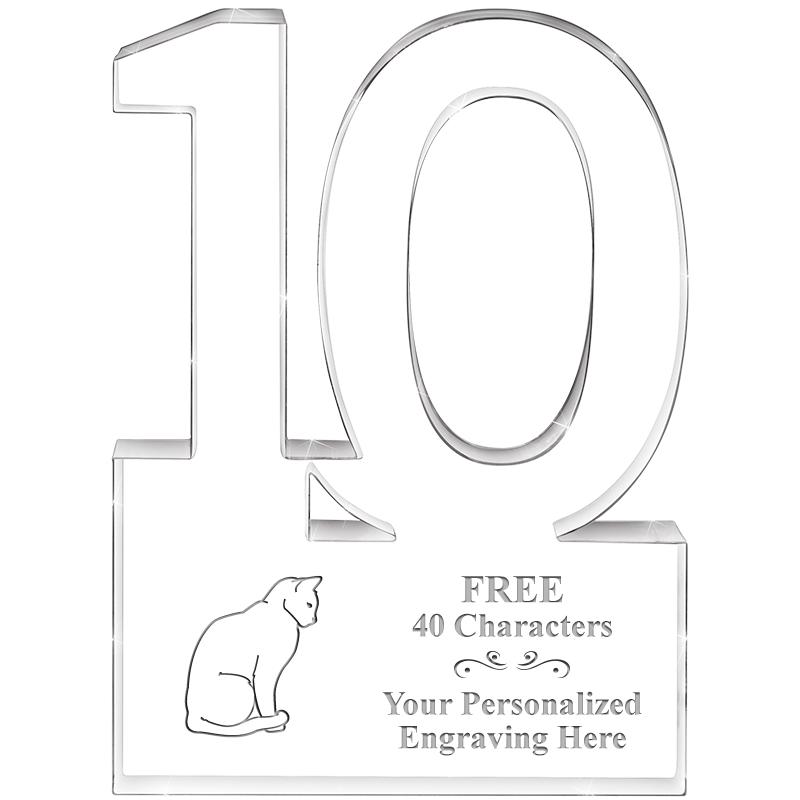 6" 10 YEARS OF SERVICE ACRYLIC