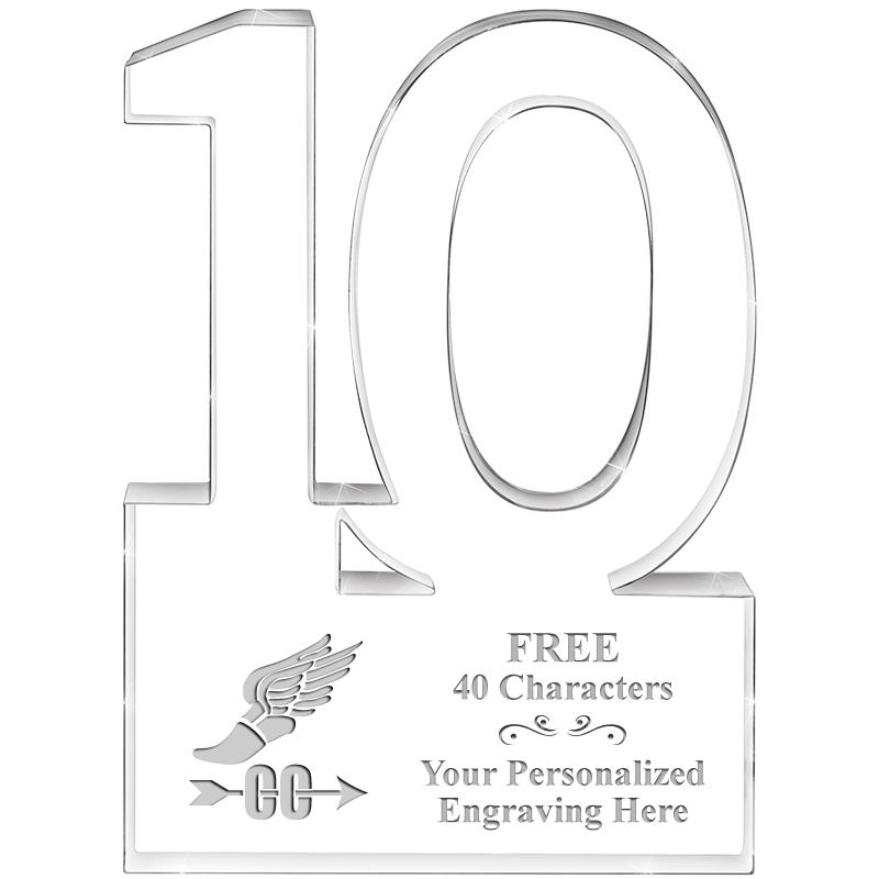 6" 10 YEARS OF SERVICE ACRYLIC