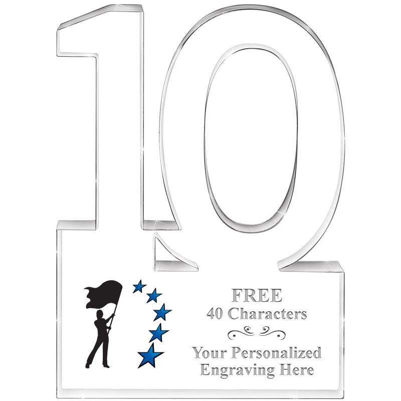 6" 10 YEARS OF SERVICE ACRYLIC