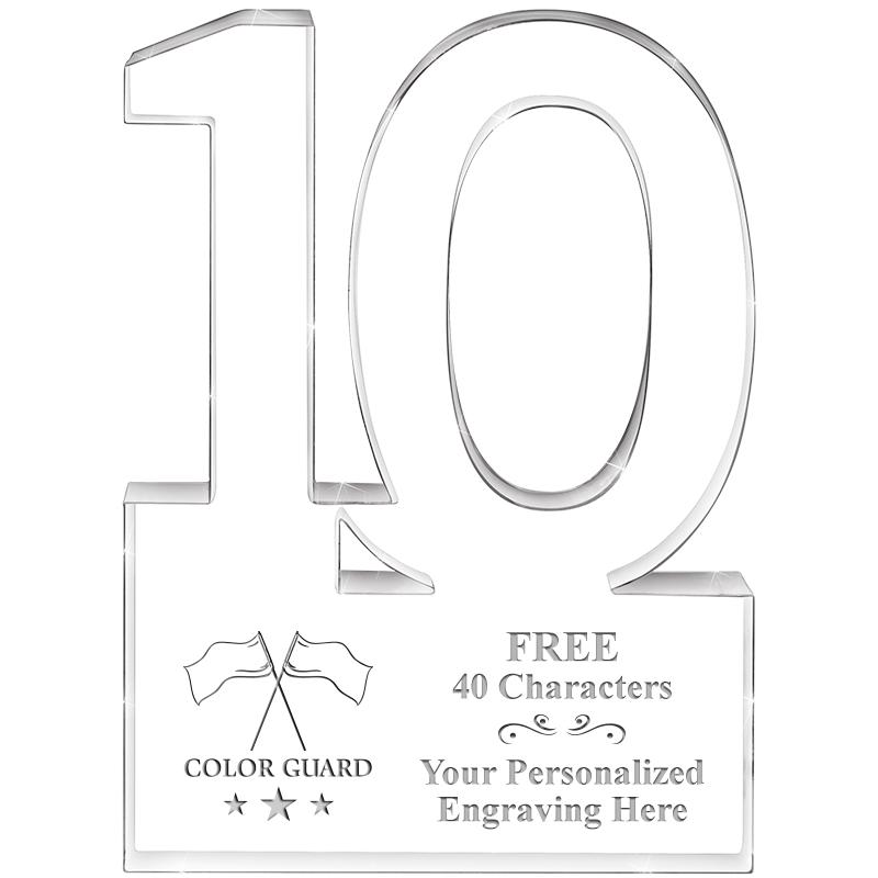 6" 10 YEARS OF SERVICE ACRYLIC