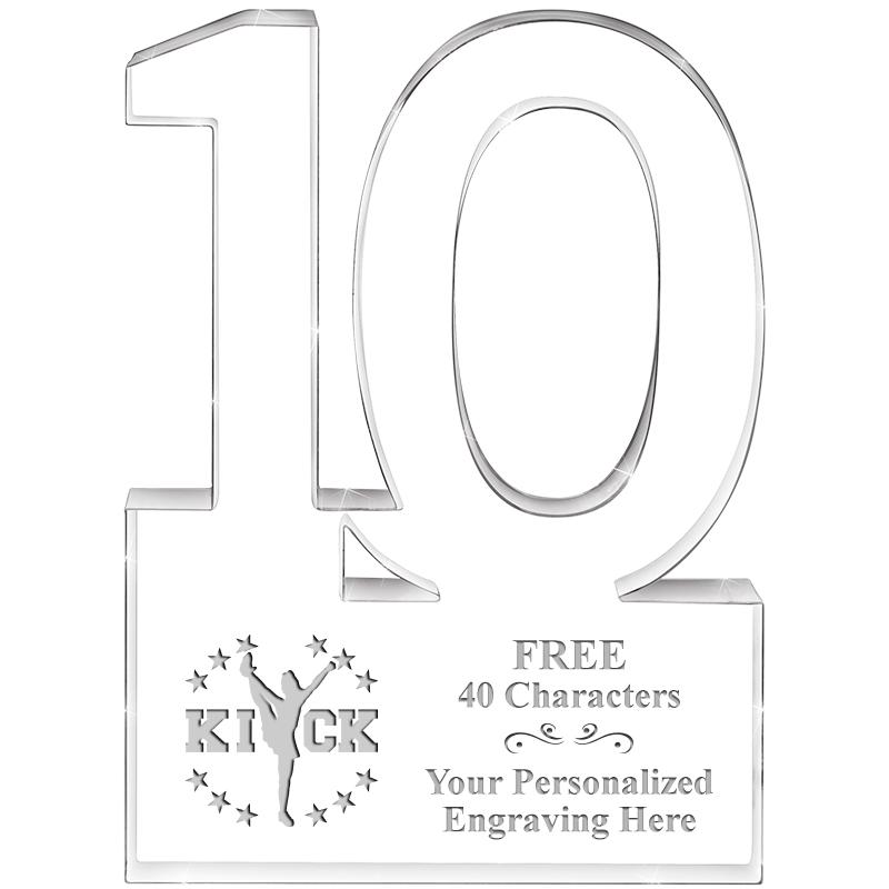 6" 10 YEARS OF SERVICE ACRYLIC