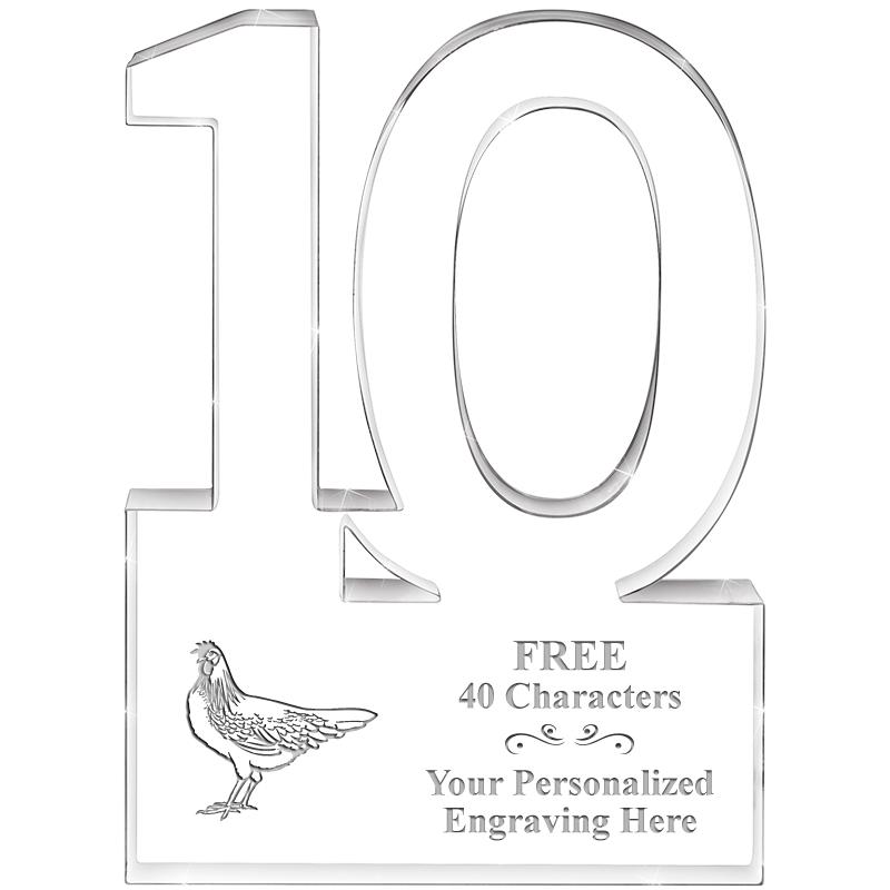 6" 10 YEARS OF SERVICE ACRYLIC