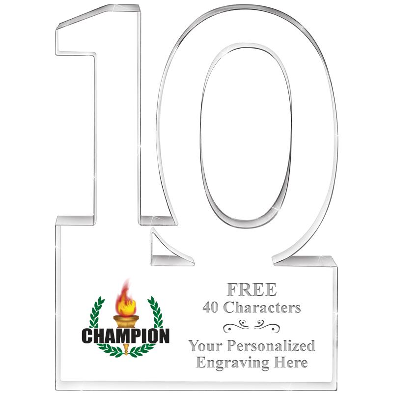 6" 10 YEARS OF SERVICE ACRYLIC