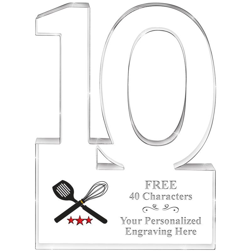 6" 10 YEARS OF SERVICE ACRYLIC