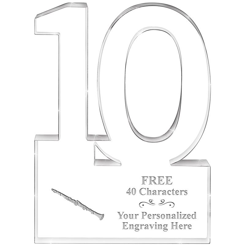 6" 10 YEARS OF SERVICE ACRYLIC