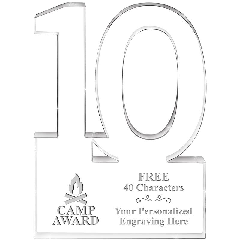 6" 10 YEARS OF SERVICE ACRYLIC