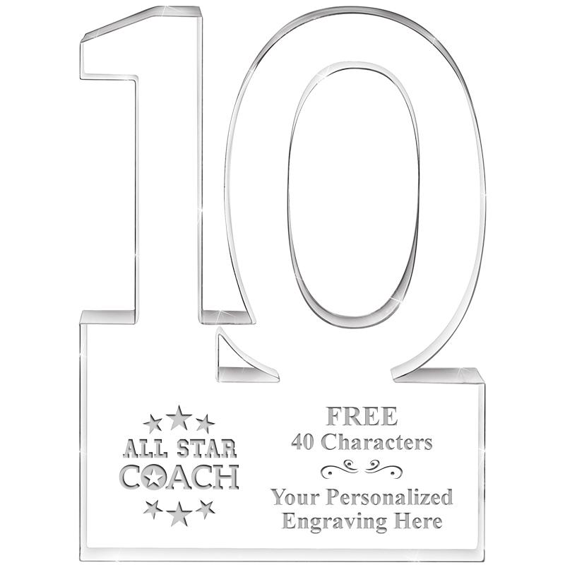 6" 10 YEARS OF SERVICE ACRYLIC