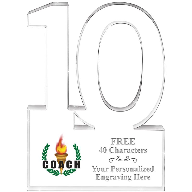 6" 10 YEARS OF SERVICE ACRYLIC