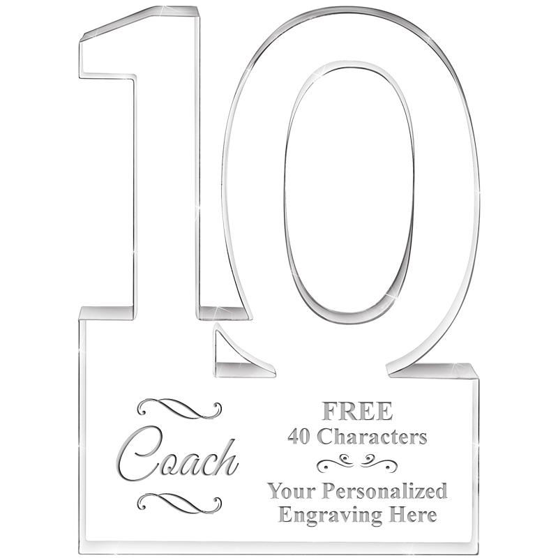 6" 10 YEARS OF SERVICE ACRYLIC