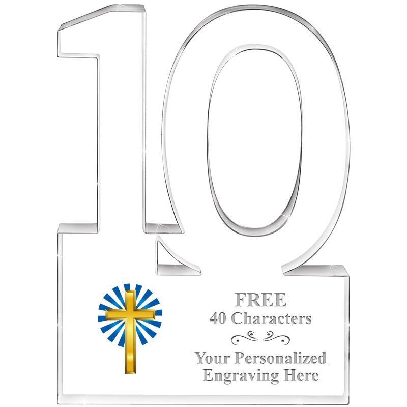 6" 10 YEARS OF SERVICE ACRYLIC