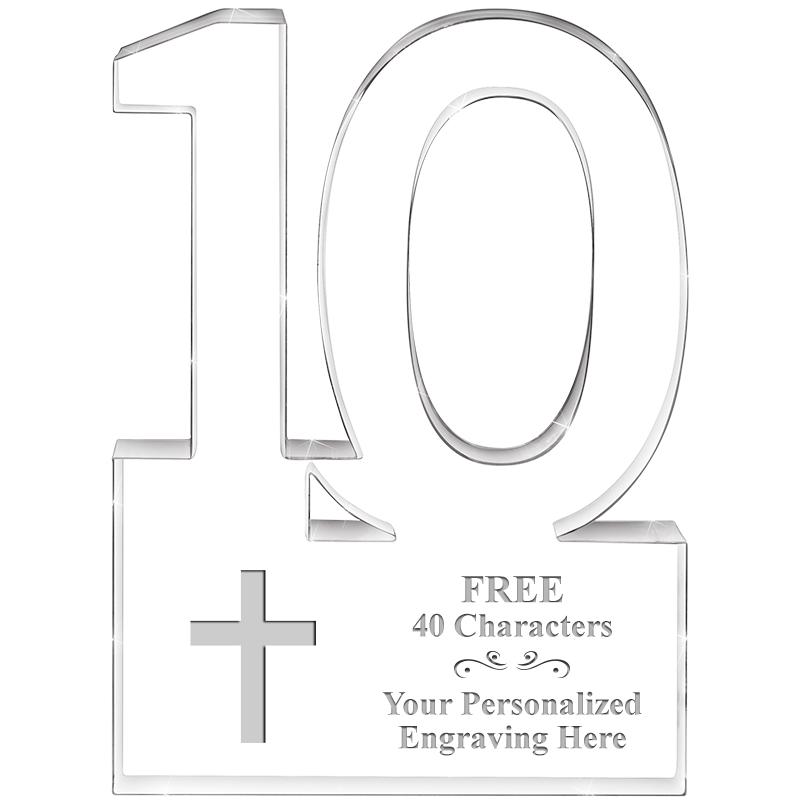 6" 10 YEARS OF SERVICE ACRYLIC