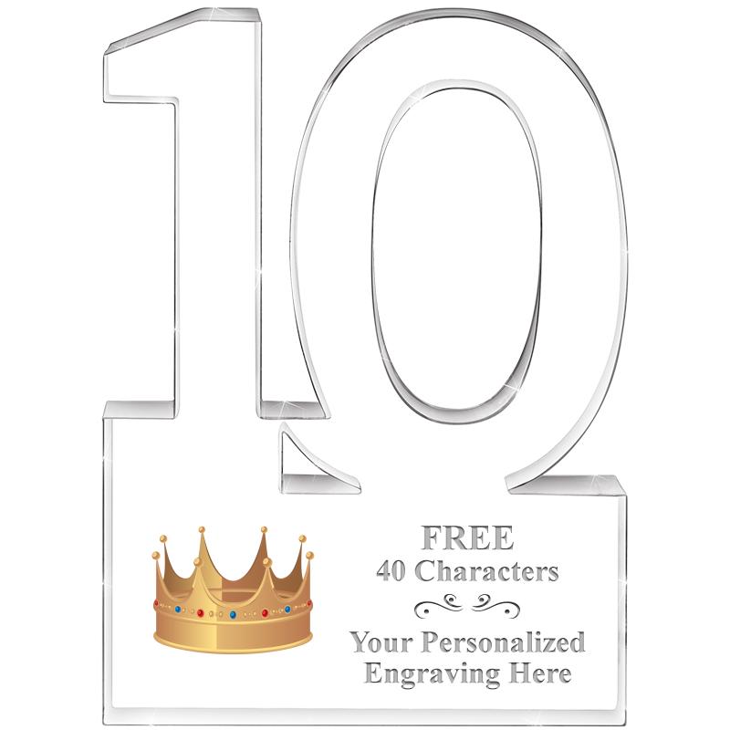 6" 10 YEARS OF SERVICE ACRYLIC