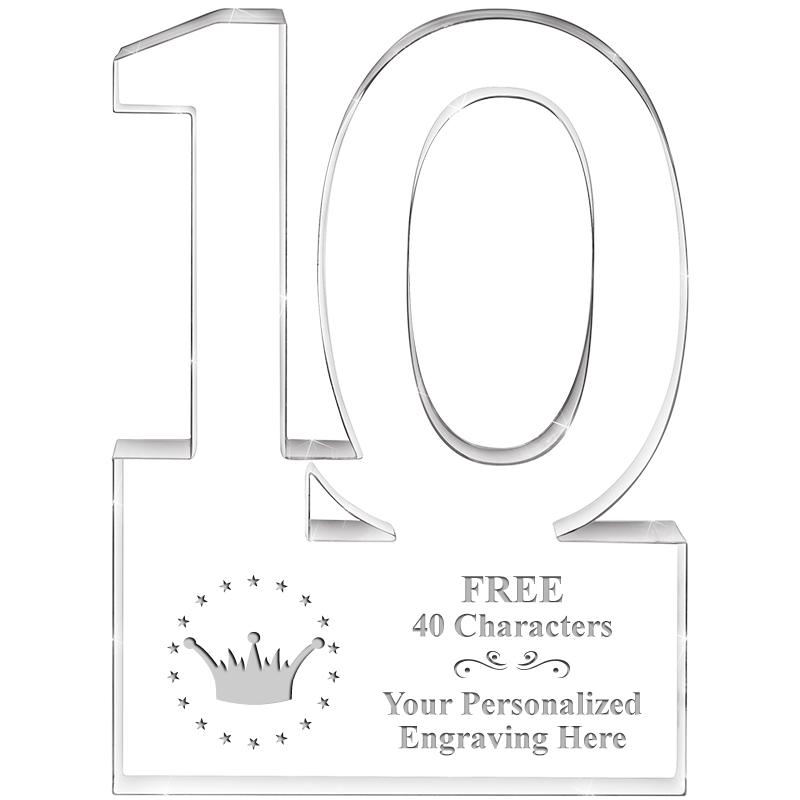 6" 10 YEARS OF SERVICE ACRYLIC