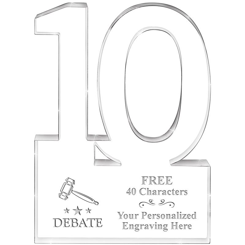 6" 10 YEARS OF SERVICE ACRYLIC