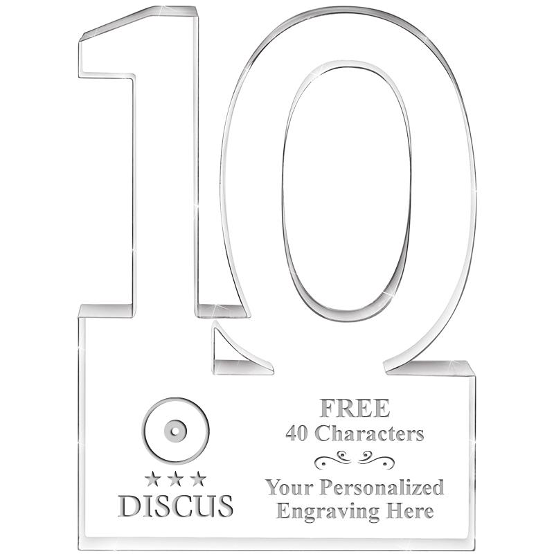 6" 10 YEARS OF SERVICE ACRYLIC