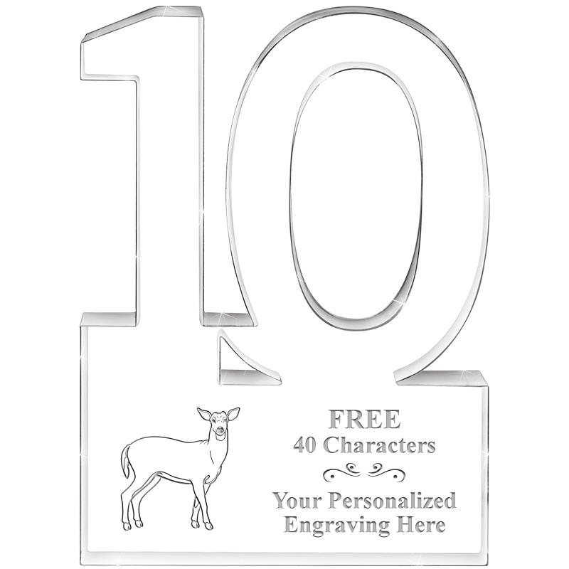 6" 10 YEARS OF SERVICE ACRYLIC