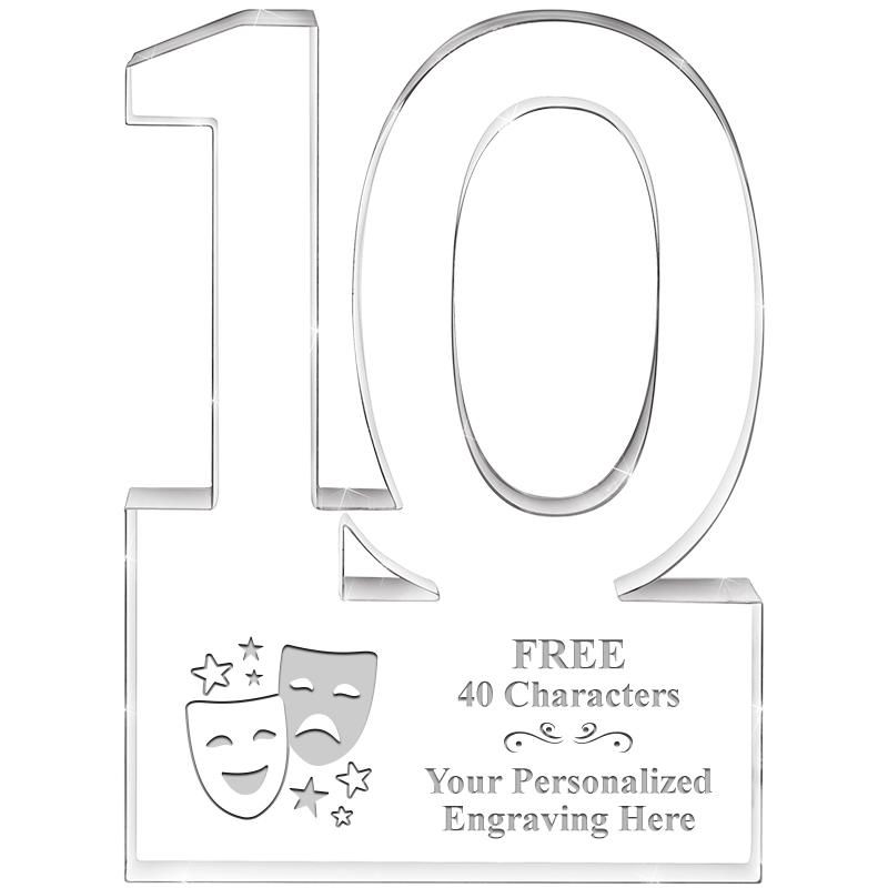 6" 10 YEARS OF SERVICE ACRYLIC